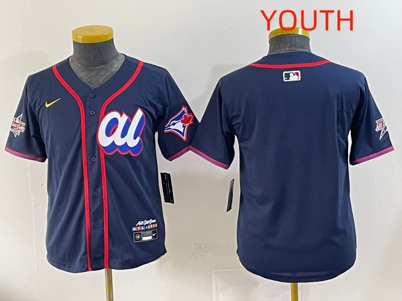 Youth 2025 Seattle Mariners Blank Drak Blue All star Blank Blue Nike MLB Jersey style 15